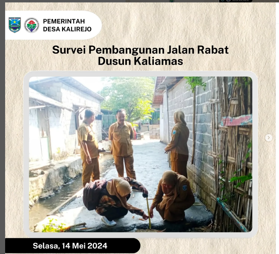 Survei Pembangunan Jalan Rabat Dusun Kaliamas